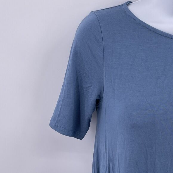 Agnes & Dora Sz XXS Blue Short Sleeve Tunic Mini Dress Stretch Lightweight - Picture 4 of 7